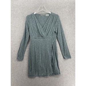 Athleta Women's Dress Surplice Long Sleeve A Line Green Marled Size Small